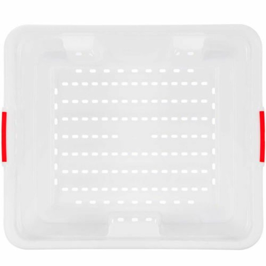 Containers & Organizers * | Araven Perforated Food Box Gn 2/1 15 3/4", White Pkg Qty 2