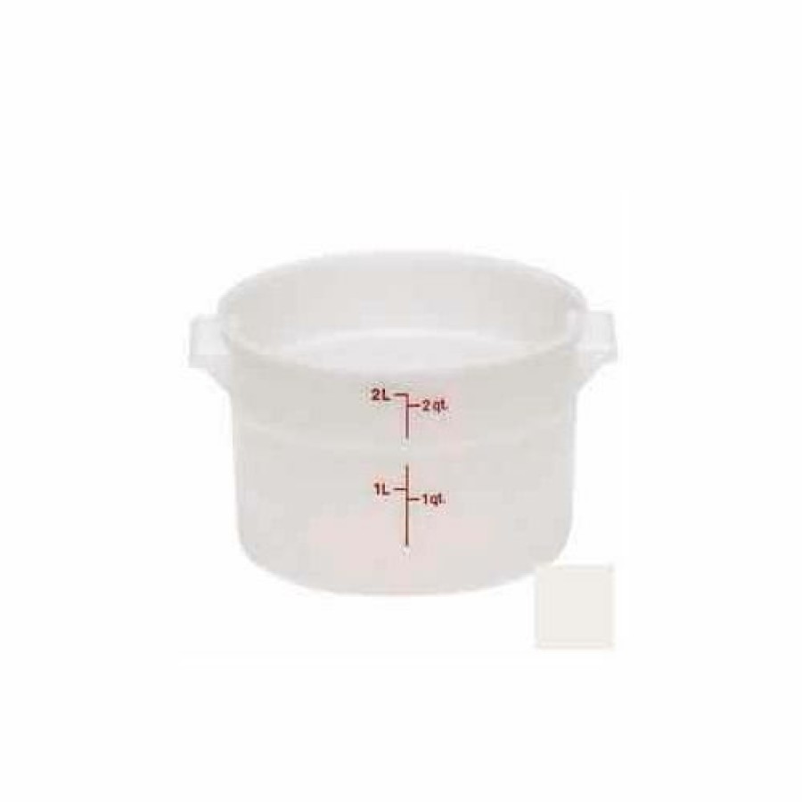 Containers & Organizers * | Cambro Rfs2148 Storage Container, Round, 2 Qt., 8-3/16" Dia. X 4-3/16"H, White, Polyethylene Pkg Qty 12