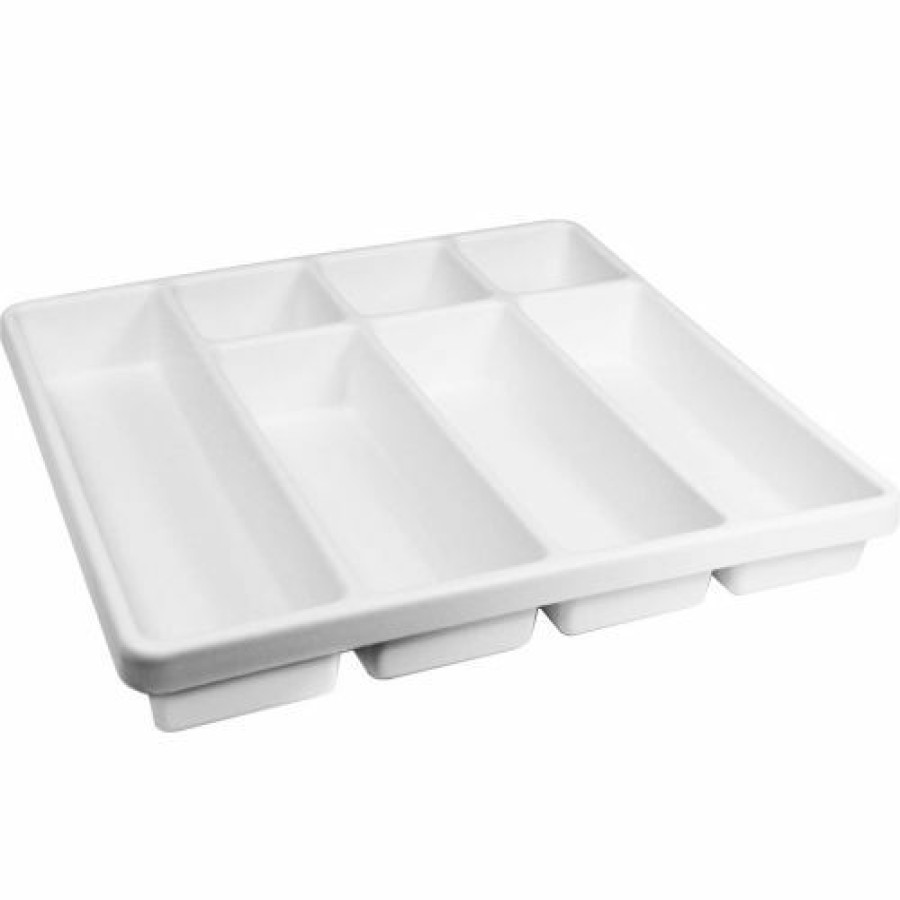 Containers & Organizers * | Trippnt White Big 7 Compartment Drawer Organizer, 19"W X 18"D X 2"H