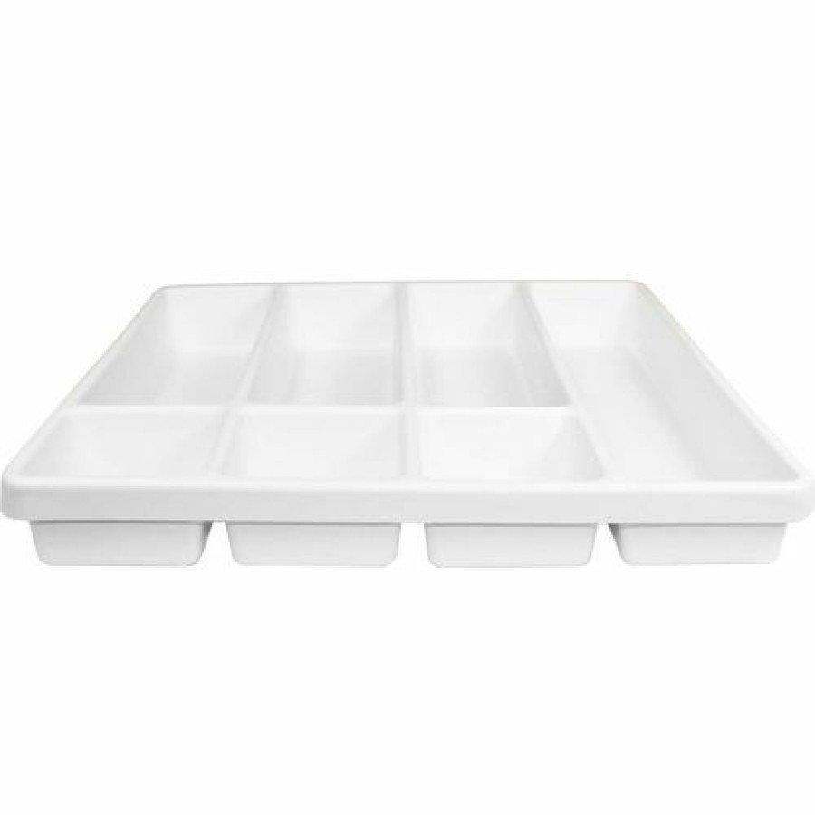 Containers & Organizers * | Trippnt White Big 7 Compartment Drawer Organizer, 19"W X 18"D X 2"H