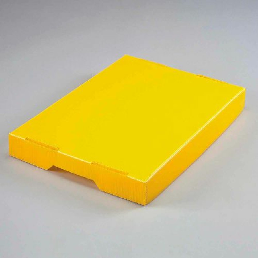 Liquid Storage Tanks * | Global Industrial Corrugated Plastic Postal Mail Tote Lid Yellow Pkg Qty 10