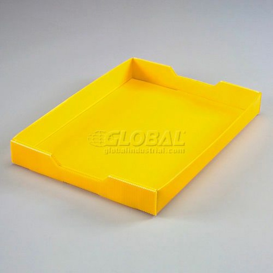 Liquid Storage Tanks * | Global Industrial Corrugated Plastic Postal Mail Tote Lid Yellow Pkg Qty 10