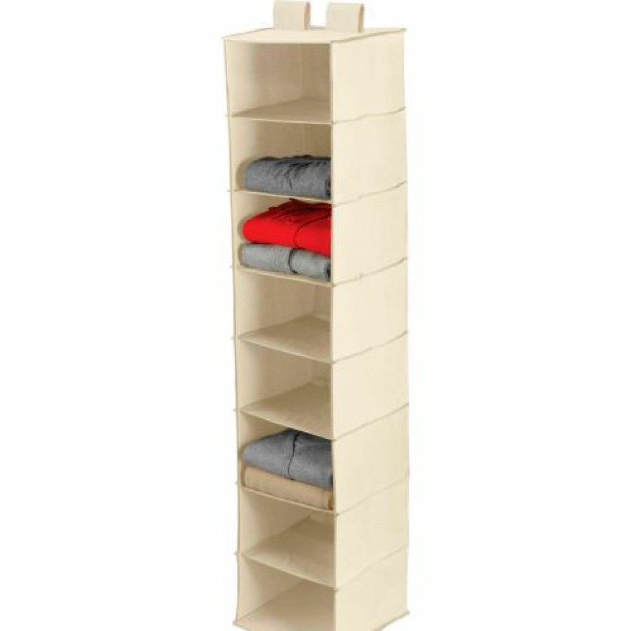 Containers & Organizers * | Honey-Can-Do 8 Shelf Hanging Vertical Closet Organizer, Natural Canvas Pkg Qty 2