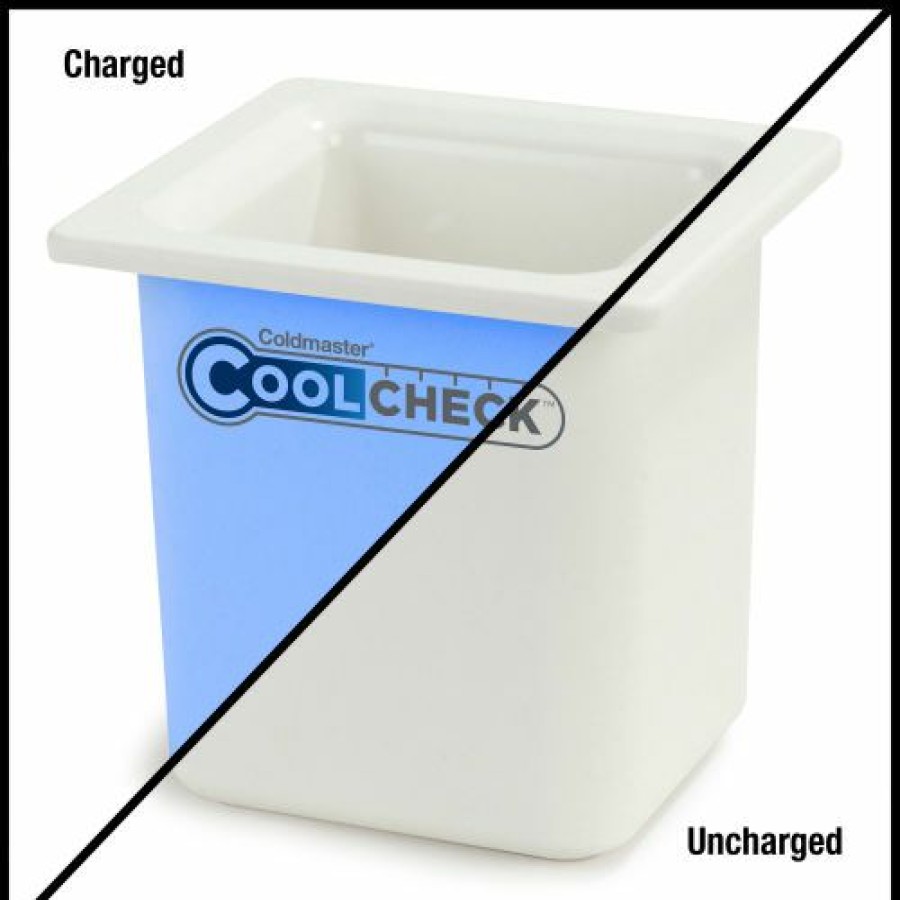 Containers & Organizers * | Carlisle Cm1105C1402 Coldmaster Coolcheck 6" D Sixth-Size High Capacity Food Pan White/Blue