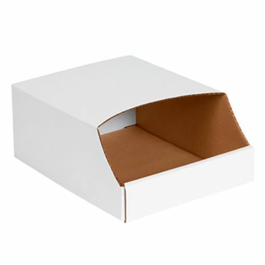 Containers & Organizers * | Global Industrial Stackable Corrugated Bin Boxes, 9"Wx12"Dx4-1/2"H, Oyster White Pkg Qty 50