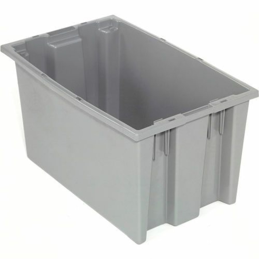 Containers & Organizers * | Global Industrial Stack And Nest Storage Container Snt200 No Lid 19-1/2 X 13-1/2 X 8, Gray Pkg Qty 6