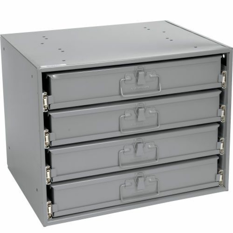 Containers & Organizers * | Durham Mfg. Durham Steel Compartment Box Rack Heavy Duty Bearing 20 X 15-3/4 X 15 With 4 Of 32-Compartment Boxes