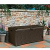 Containers & Organizers * | Suncast Dbw7000 Resin Wicker Outdoor Storage Deck Box 71.7 Gallon 47-1/2"L X 23-1/2"W X 21-1/2"H