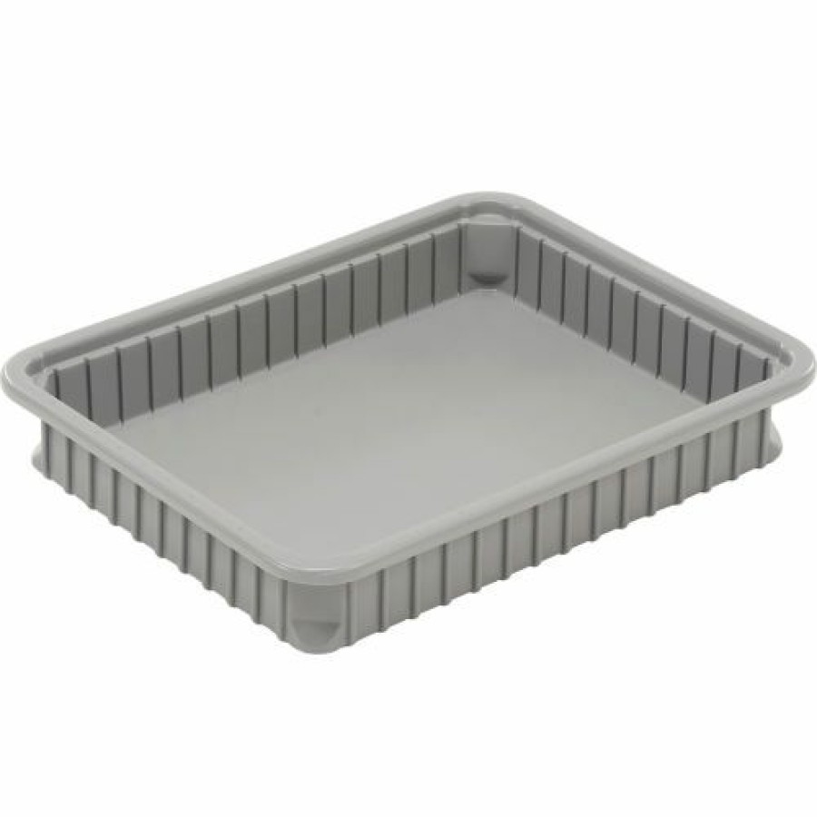 Containers & Organizers * | Dandux Dividable Stackable Plastic Box 50P0114034 22-1/2"L X 17-1/2"W X 3-1/2"H, Gray