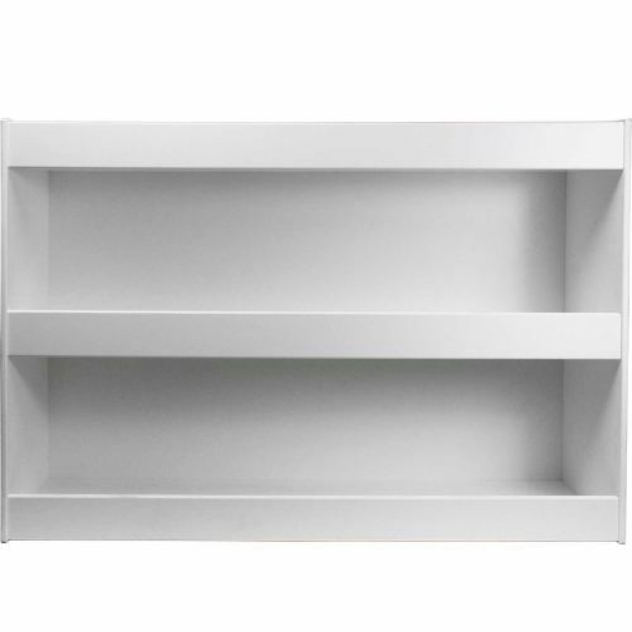 Containers & Organizers * | Trippnt White Pvc Straight Triple Safety Shelf Station, 24"W X 6"D X 16"H