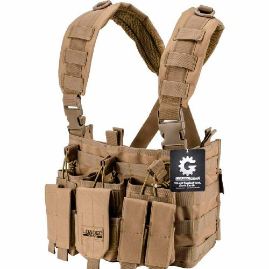 Containers & Organizers * | Barska Bi12792 Loaded Gear Vx-400 Tactical Chest Rig, Tan