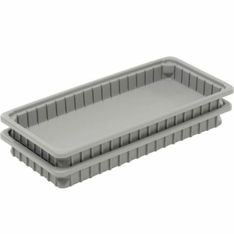 Containers & Organizers * | Dandux Dividable Stackable Plastic Box 50P0224024 24"L X 11"W X 2-1/2"H, Gray