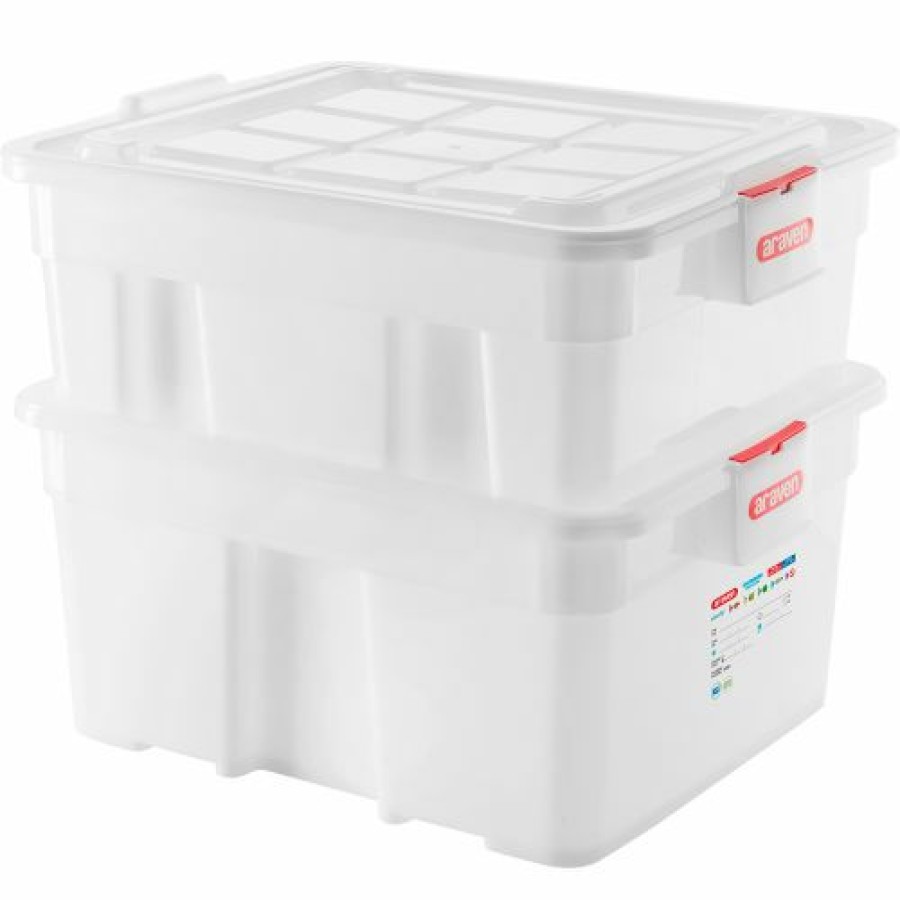 Containers & Organizers * | Araven Perforated Food Box Gn 2/1 11 7/9", White Pkg Qty 2