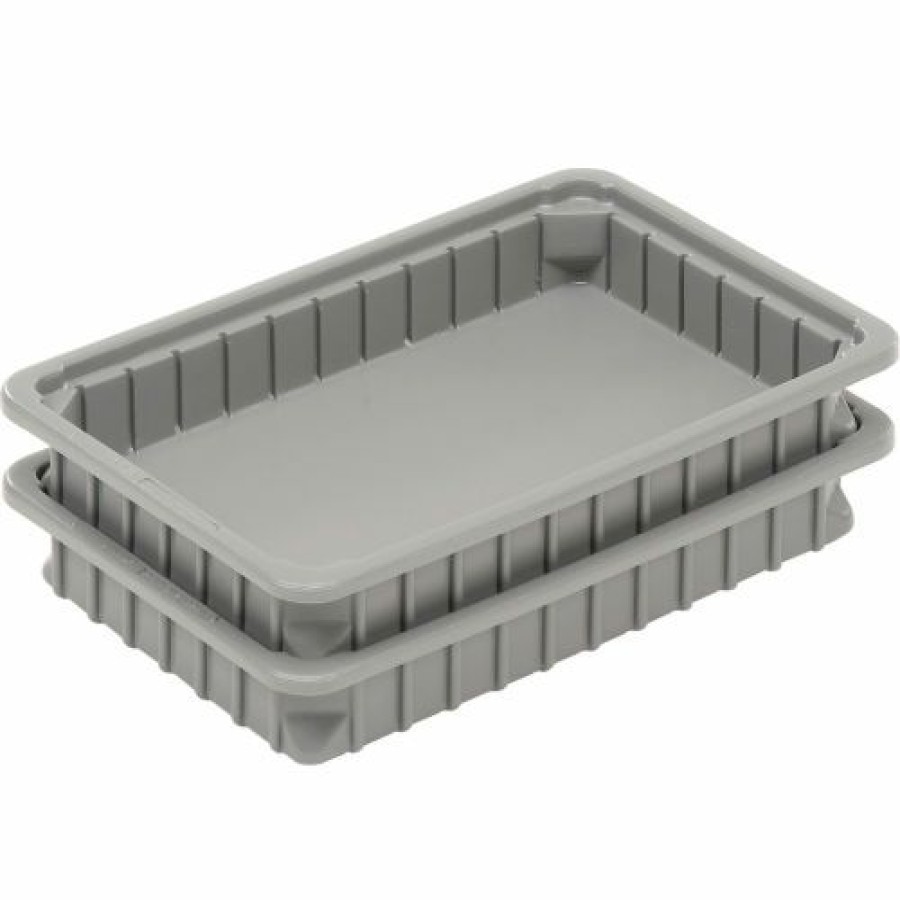 Containers & Organizers * | Dandux Dividable Stackable Plastic Box 50P0112024 16"L X 11"W X 2-1/2"H, Gray