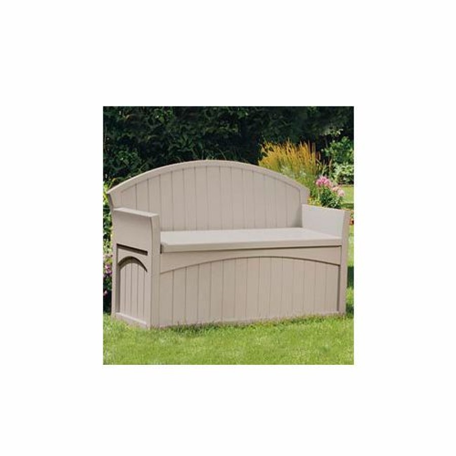 Containers & Organizers * | Suncast Pb6700 Patio Bench And Deck Box 50 Gallon