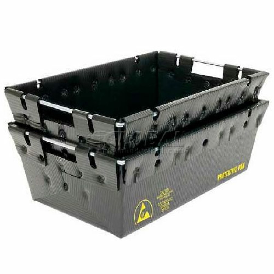 Containers & Organizers * | Protektive Pak 39140 Plastek Conductive Nesting Tote, 18"L X 12"W X 6"H Pkg Qty 5