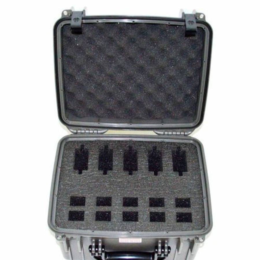 Containers & Organizers * | Quick Fire Cases Quick Fire Multifit Pistol Case Qf540Sgr Watertight, 5 Gun Cap, 15"X12-1/8"X12-1/8" Gray