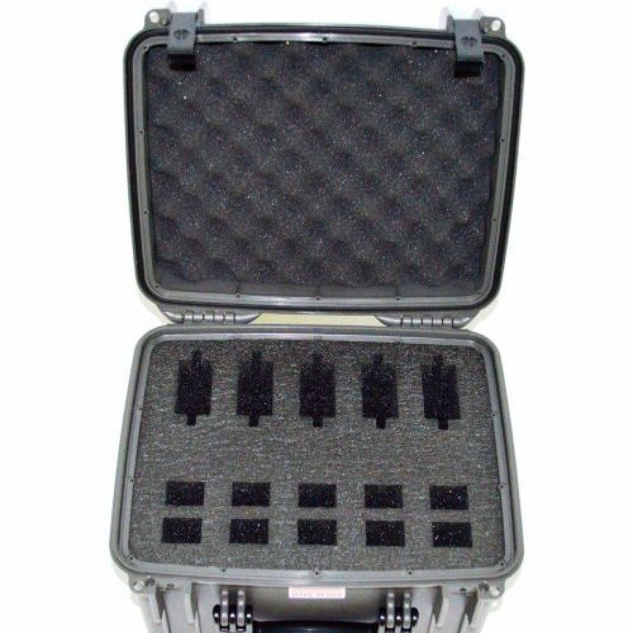 Containers & Organizers * | Quick Fire Cases Quick Fire Multifit Pistol Case Qf540Sgr Watertight, 5 Gun Cap, 15"X12-1/8"X12-1/8" Gray