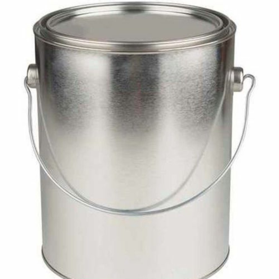 Containers & Organizers * | Qorpak Met-03099 1 Gallon Unlined Round Paint Can With Triple Tite Lid, Ears & Bail, Case Of 6