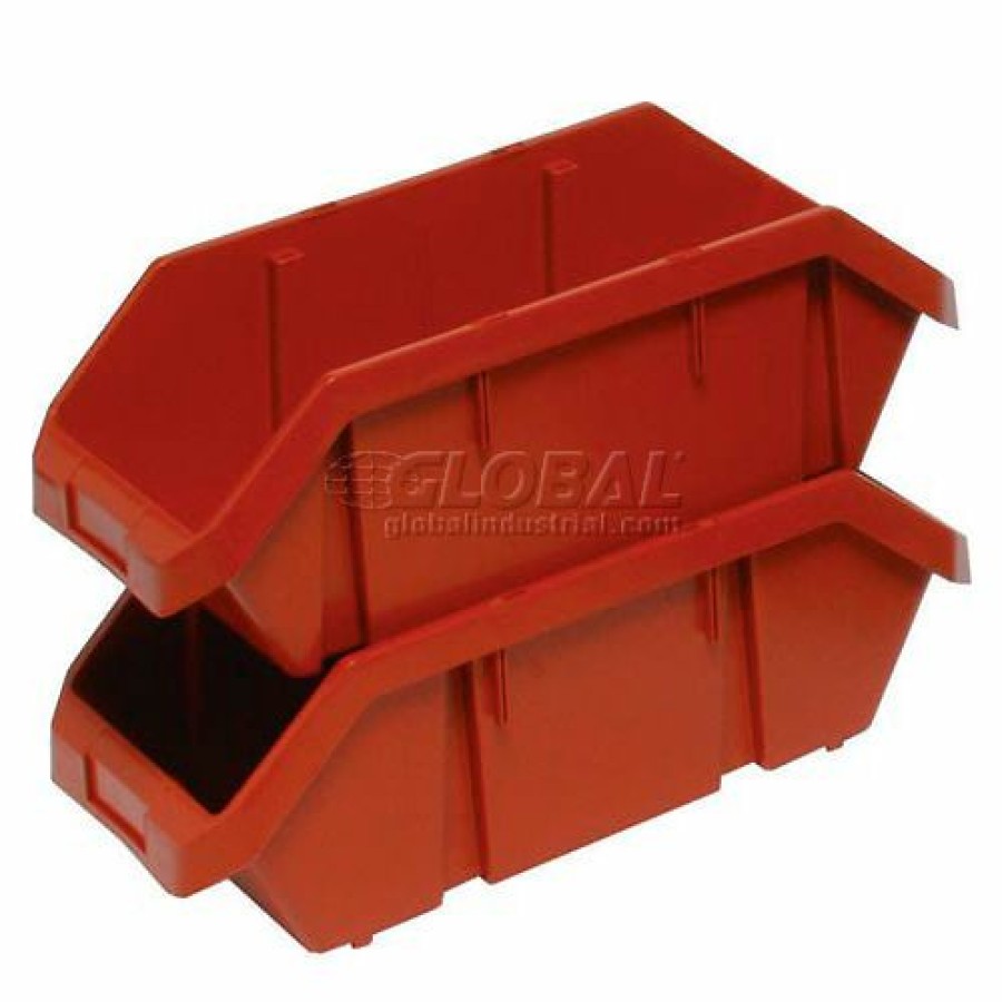 Containers & Organizers * | Quantum Storage Systems Quantum Plastic Quickpick Double Hopper Bin, 9-1/4"W X 14"D X 6-1/2"H, Red Pkg Qty 20