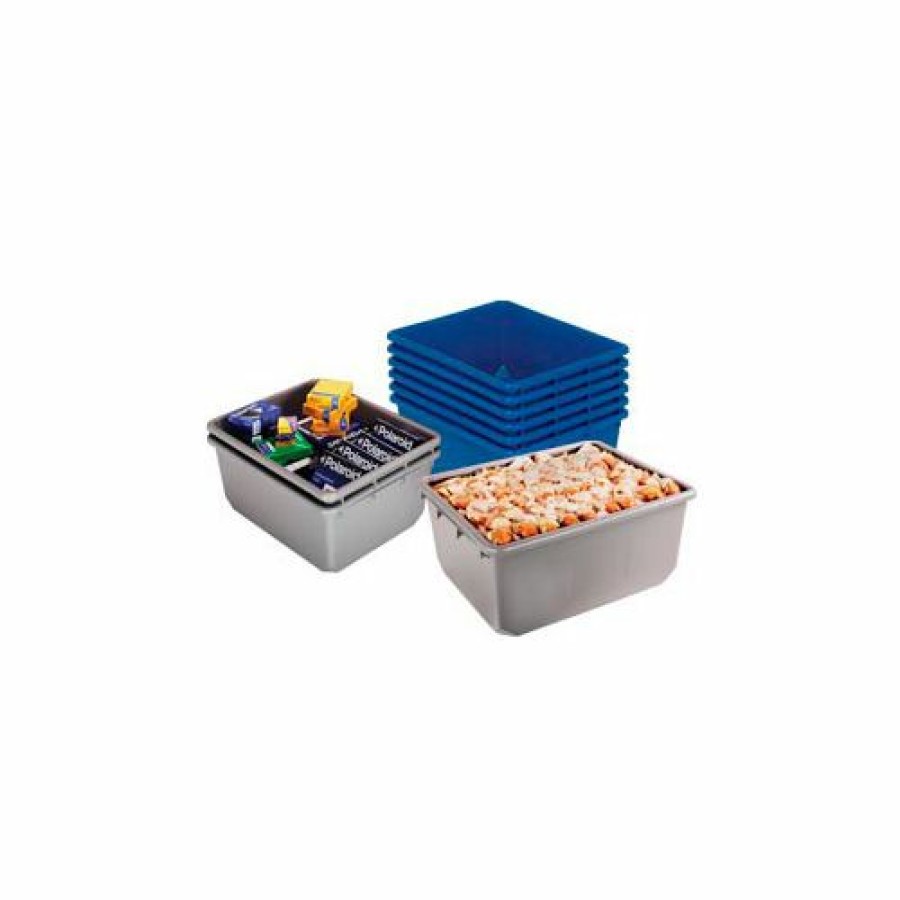 Containers & Organizers * | Quantum Storage Systems Quantum Quantub Nesting Tote Tub12419-9 24-1/2 X 19 X 9-1/2 Usda Fda Approved, Blue Pkg Qty 6