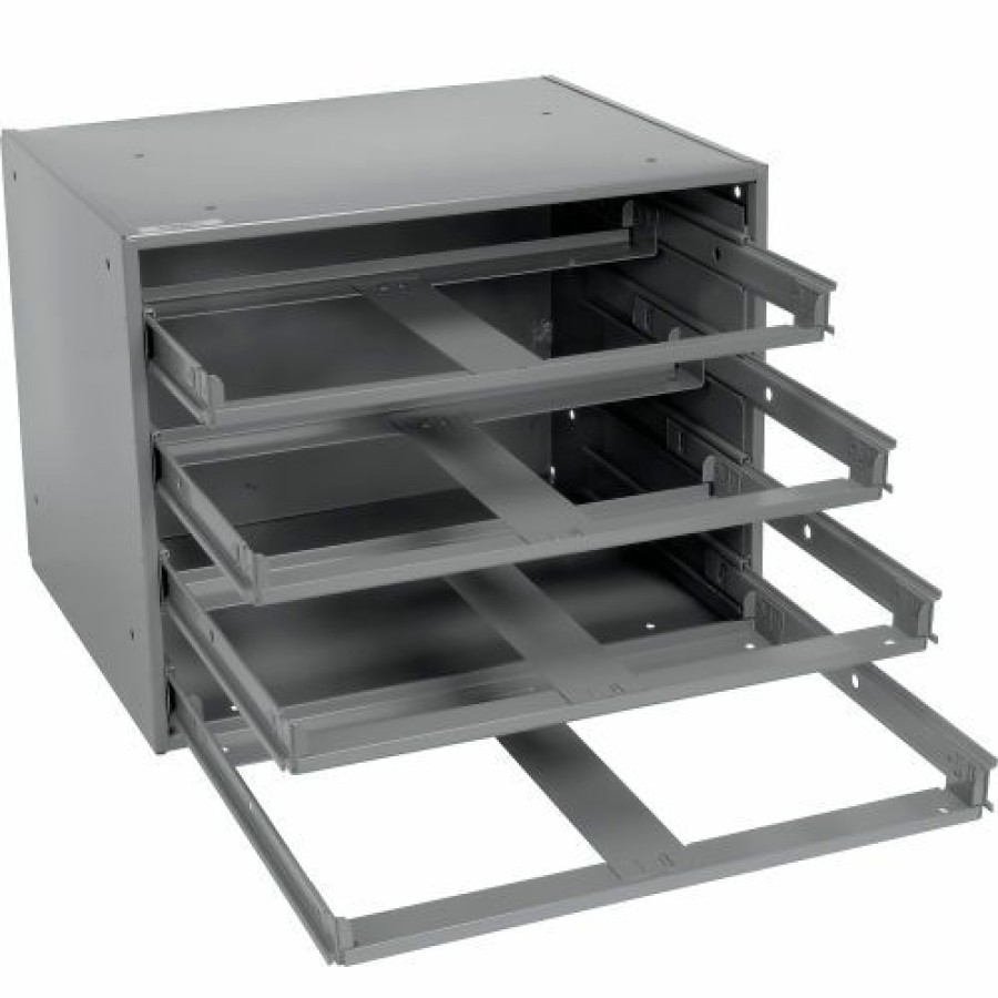 Containers & Organizers * | Durham Mfg. Durham Slide Rack 303-95 For Large Compartment Storage Boxes Fits Four Boxes