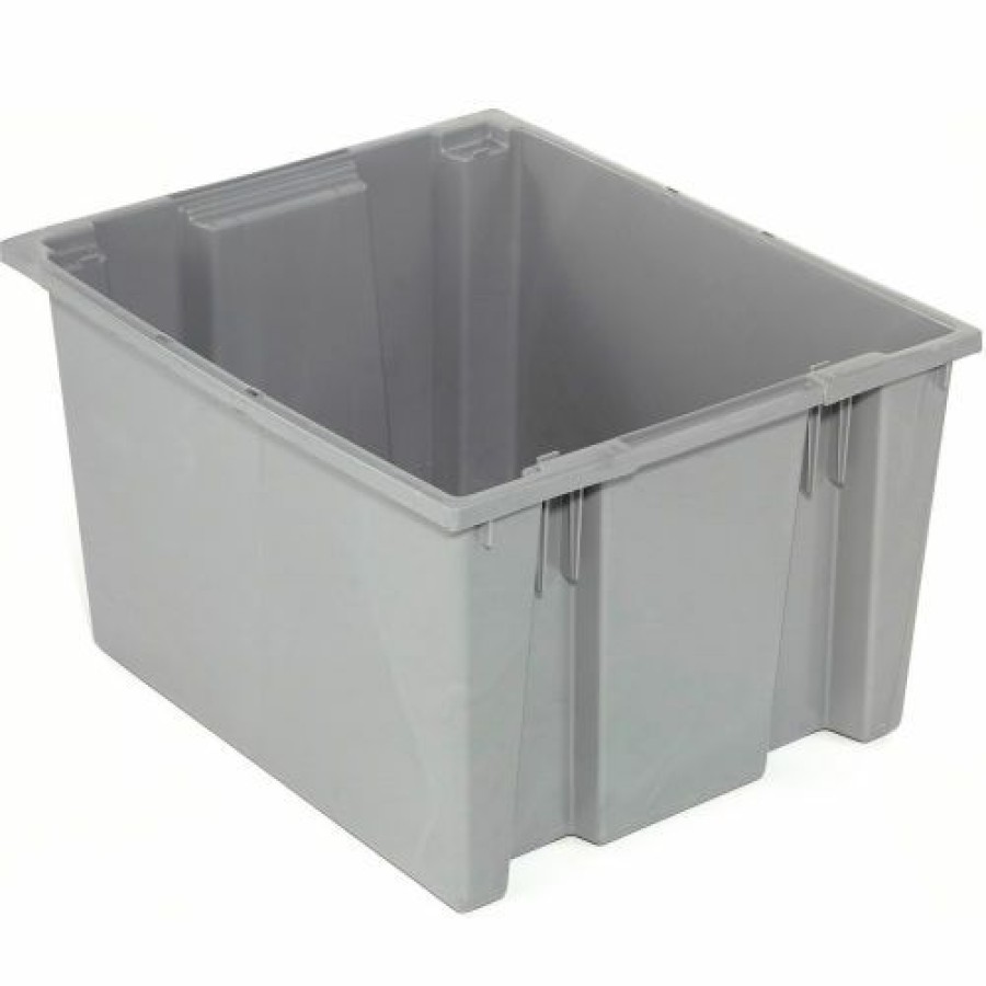 Containers & Organizers * | Akro-Mils Nest & Stack Tote 35230 23-1/2"L X 19-1/2"W X 13"H, Gray Pkg Qty 3