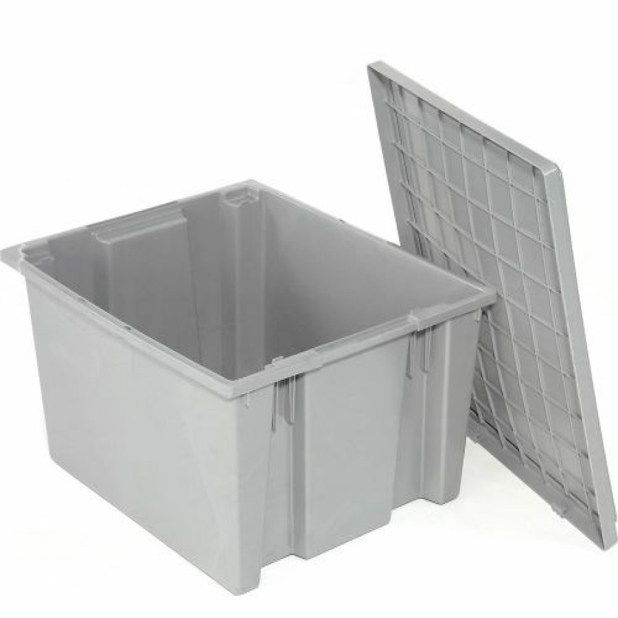 Containers & Organizers * | Akro-Mils Nest & Stack Tote 35230 23-1/2"L X 19-1/2"W X 13"H, Gray Pkg Qty 3