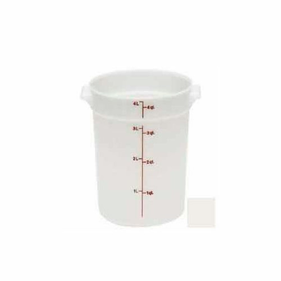 Containers & Organizers * | Cambro Rfs4148 Storage Container, Round, 4 Qt., 8-3/16" Dia. X 8-9/16"H, White, Polyethylene Pkg Qty 12