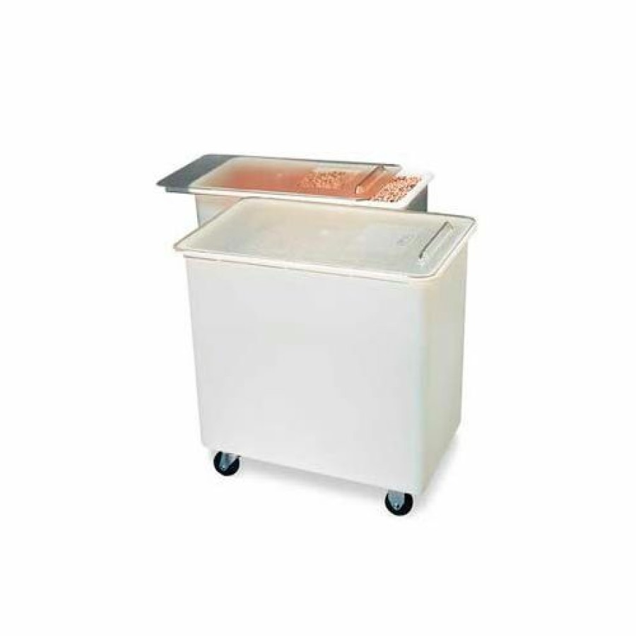 Containers & Organizers * | Carlisle Bin3602-Mobile Ingredient Bin W/Lid, Polyethlene, 36 Gal, White