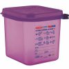 Containers & Organizers * | Araven 61390 Food Container, Anti-Allergen, W/Lid, Polypropylene, 2.7 Qt., 1/6 Size, Purple Pkg Qty 6