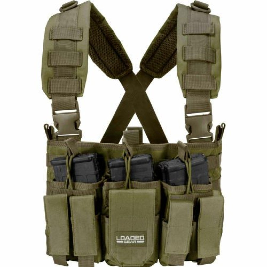 Containers & Organizers * | Barska Bi12794 Loaded Gear Vx-400 Tactical Chest Rig, Green