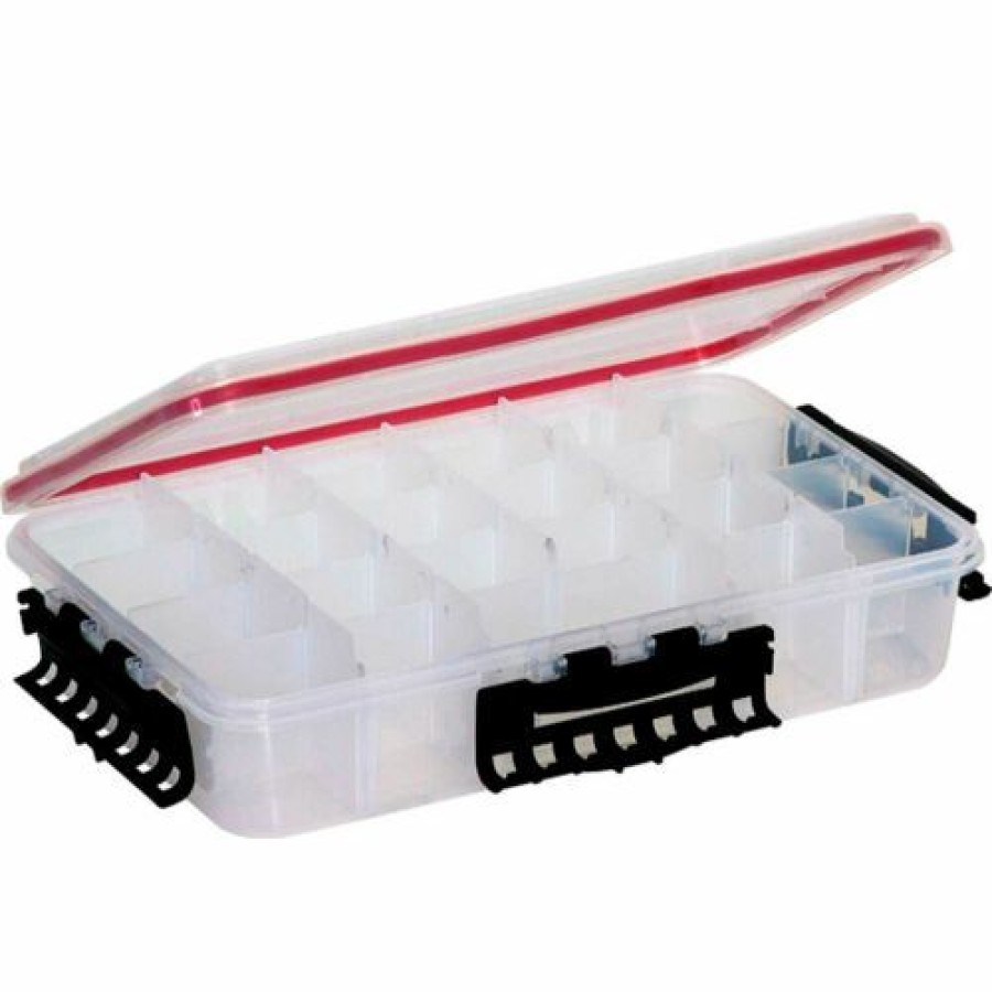 Containers & Organizers * | Plano Molding Plano 374310 Waterproof Stowaway Utility Box 4-15 Adj Compartments 14"L X 8-7/8"W X 3"H, Clear Pkg Qty 3