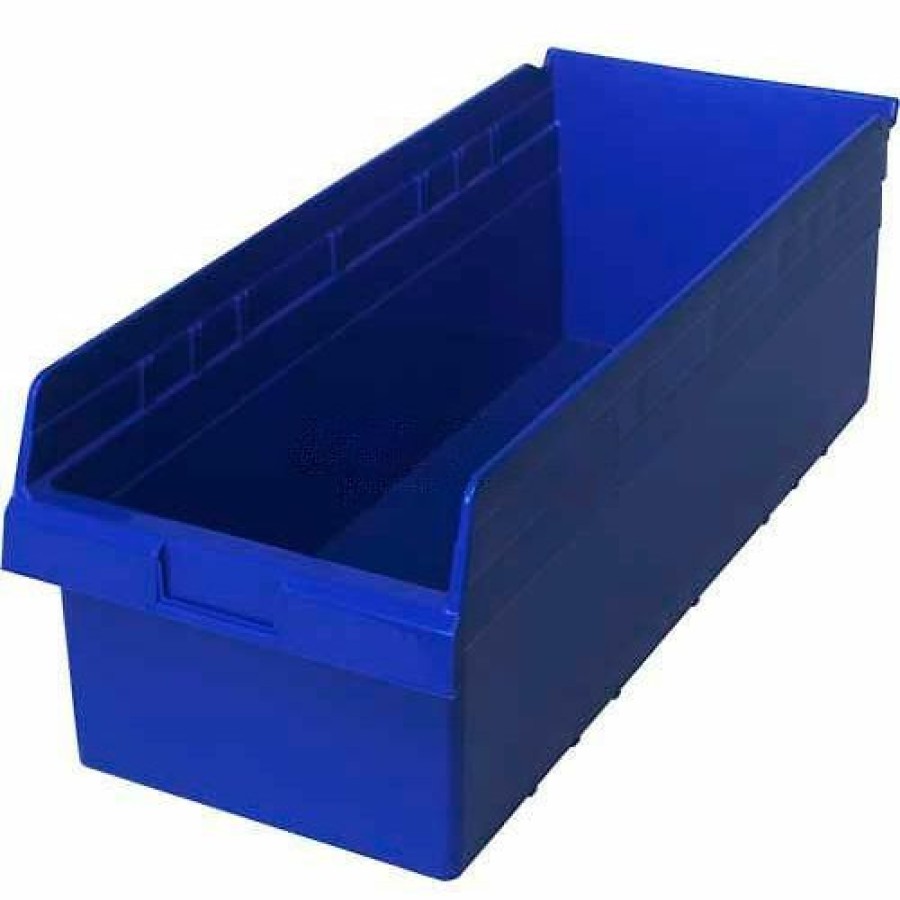 Containers & Organizers * | Plastic Nesting Storage Shelf Bin Qsb816 11-1/8"W X 23-5/8"D X 8"H Blue Pkg Qty 6