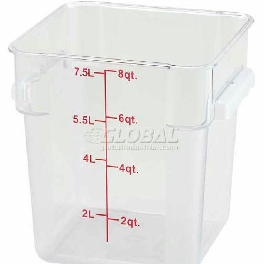 Containers & Organizers * | Winco Pcsc-8C Square Storage Container, 8 Qt, Clear, Polycarbonate Pkg Qty 12