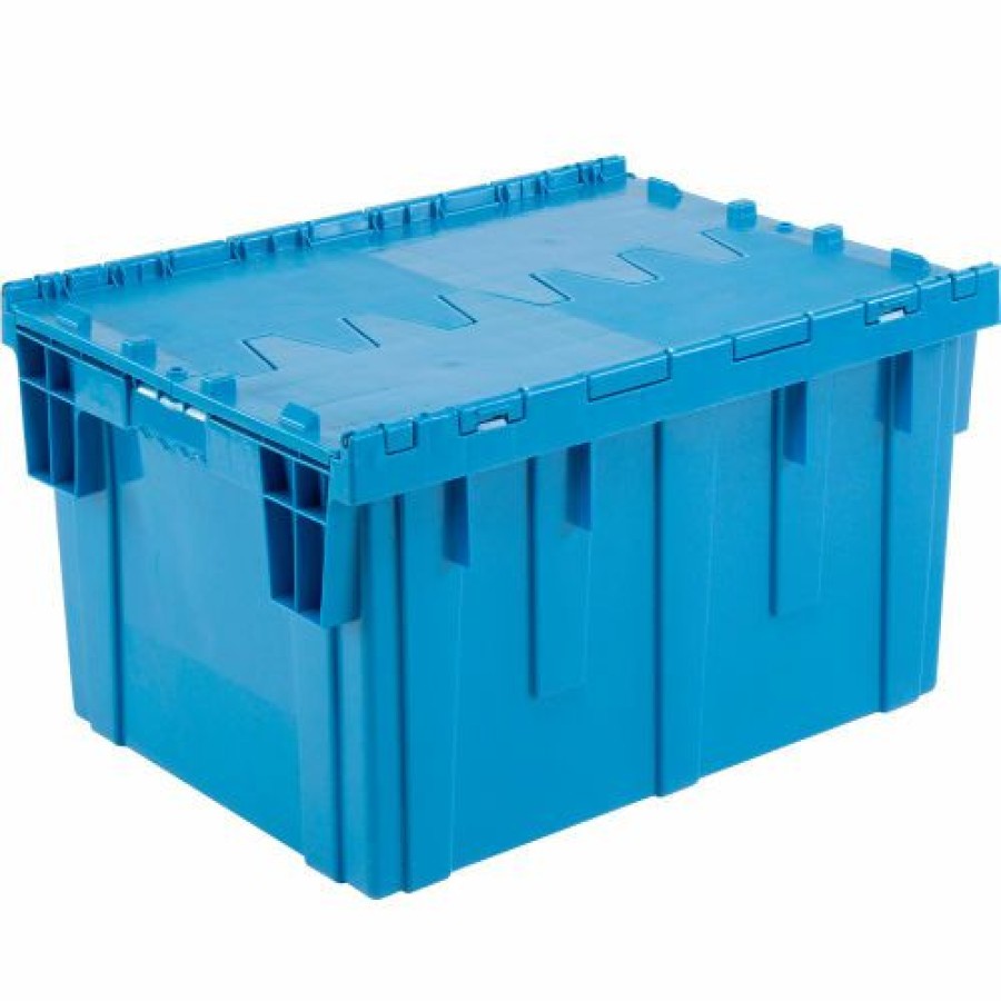 Containers & Organizers * | Global Industrial Plastic Shipping/Storage Tote W/Attached Lid, 28-1/8"X20-3/4"X15-5/8", Blue