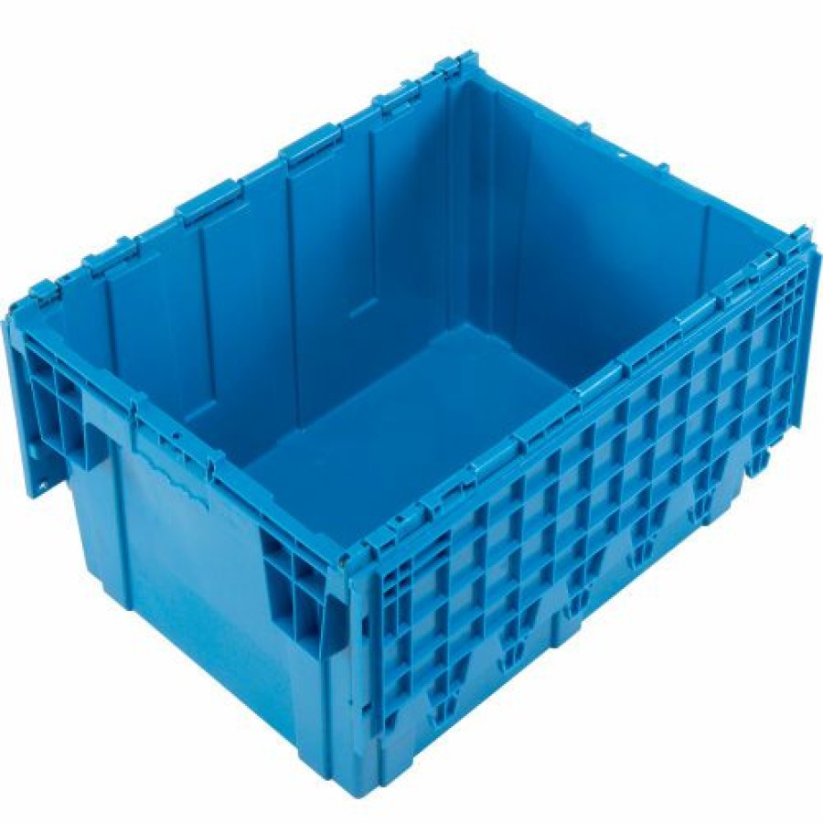 Containers & Organizers * | Global Industrial Plastic Shipping/Storage Tote W/Attached Lid, 28-1/8"X20-3/4"X15-5/8", Blue