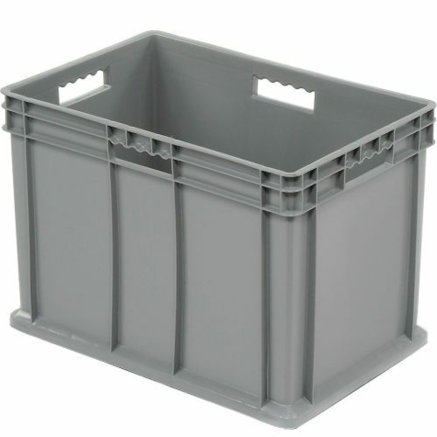 Containers & Organizers * | Global Industrial Solid Straight Wall Container, 23-3/4"Lx15-3/4"Wx16-1/8"H, Gray Pkg Qty 2