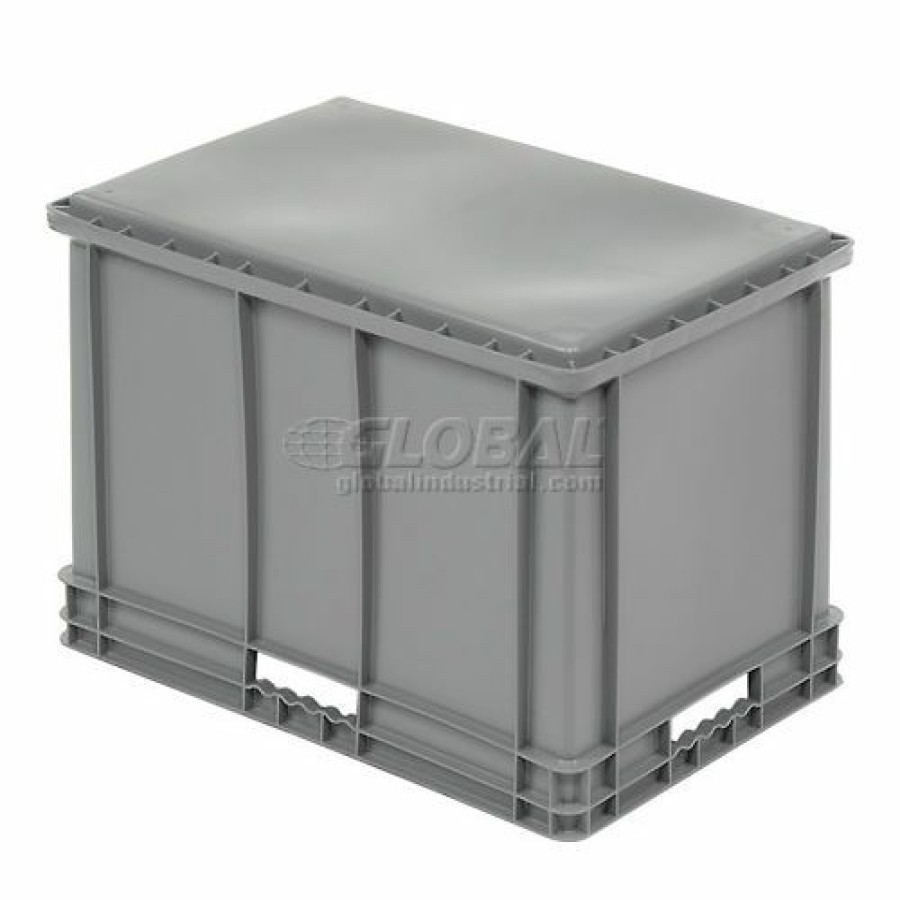 Containers & Organizers * | Global Industrial Solid Straight Wall Container, 23-3/4"Lx15-3/4"Wx16-1/8"H, Gray Pkg Qty 2