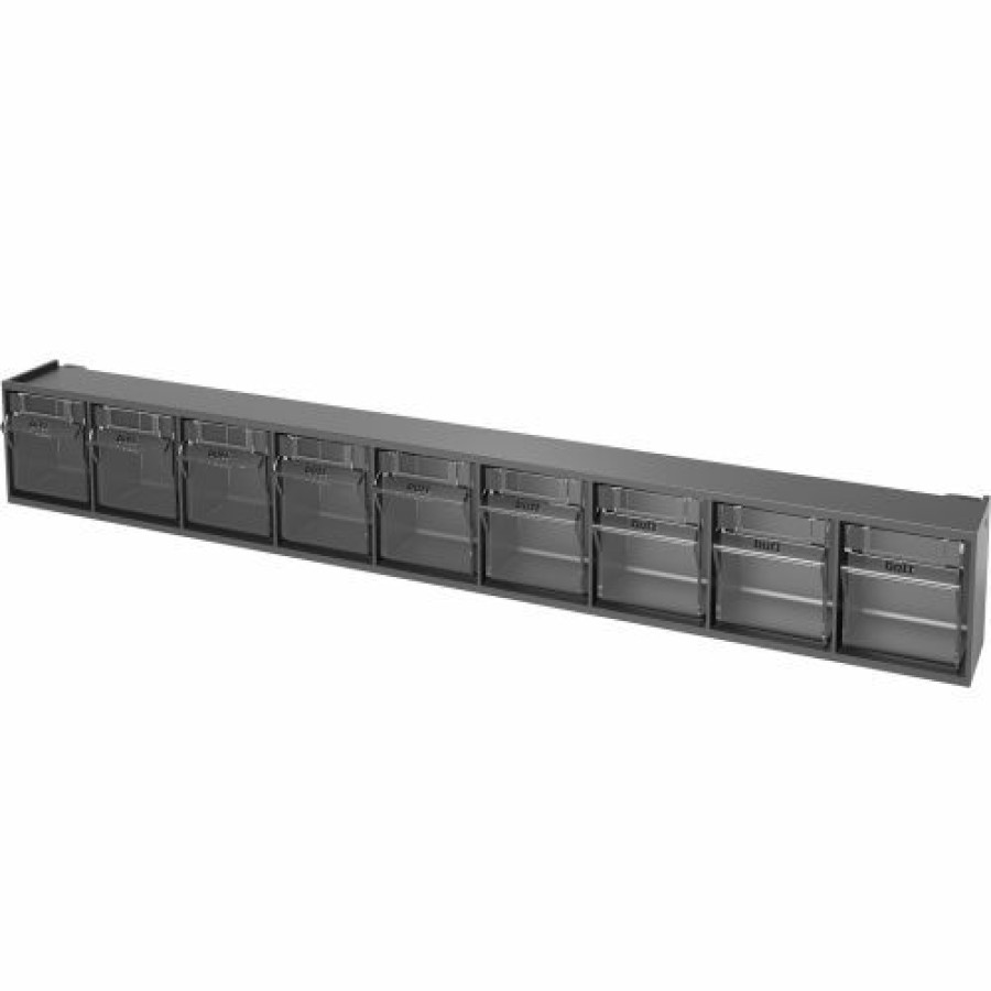 Containers & Organizers * | Bott 02513016.19 Tilt Bins 23-5/8" X 2-1/2" X 3-1/8" (9) Bins With Perfo Panel Fixing Bracket, Grey