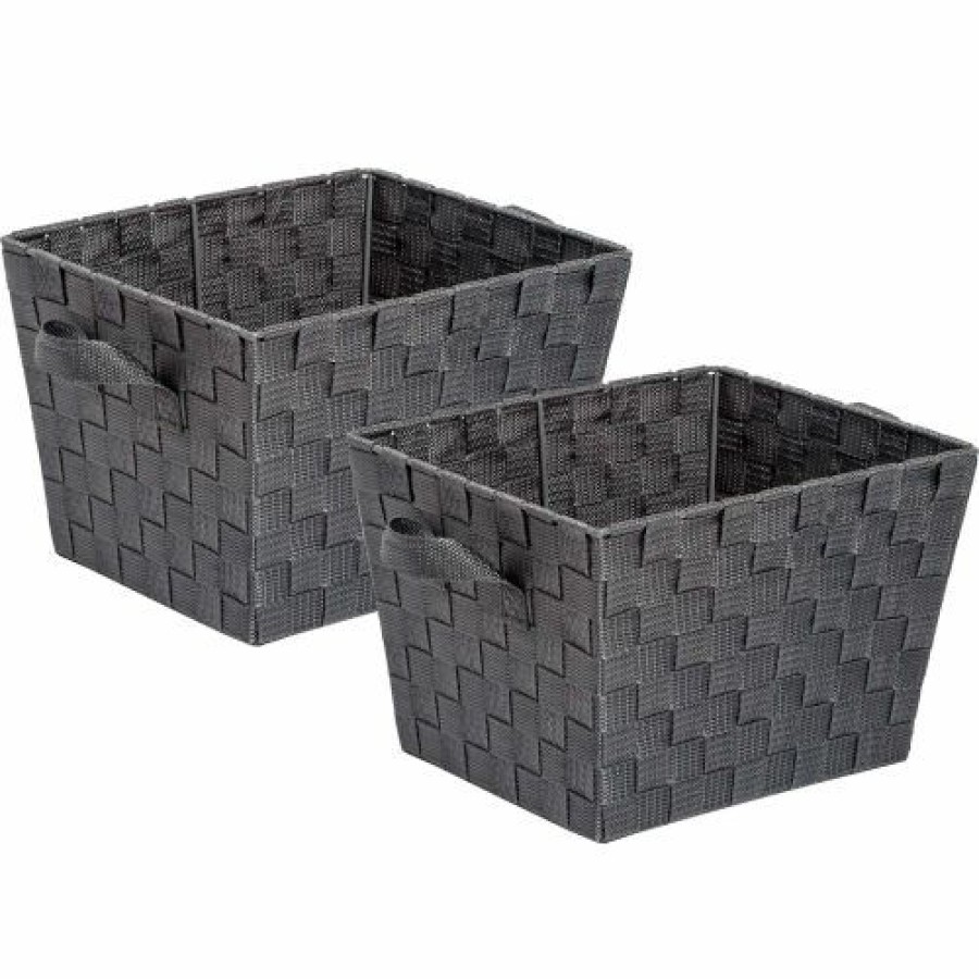 Containers & Organizers * | Honey-Can-Do 2-Pack Woven Bins Charcoal