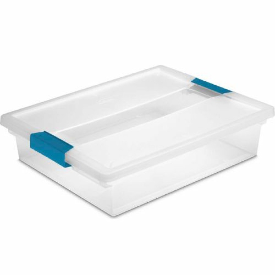 Containers & Organizers * | Sterilite Large Clip Clear Storage Box With Latched Lid 19638606 14"L X 11"W X 3-1/4"H Pkg Qty 6