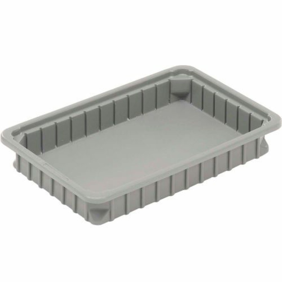 Containers & Organizers * | Dandux Dividable Stackable Plastic Box 50P0112015 16"L X 11"W X 1-3/4"H, Gray