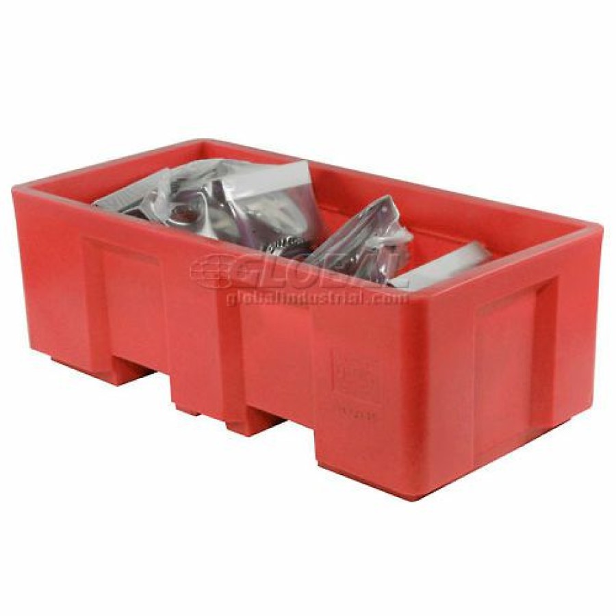 Containers & Organizers * | Dandux Forkliftable Single Wall Skid Bulk Container 51-2175Rd 62" X 31" X 21", Red