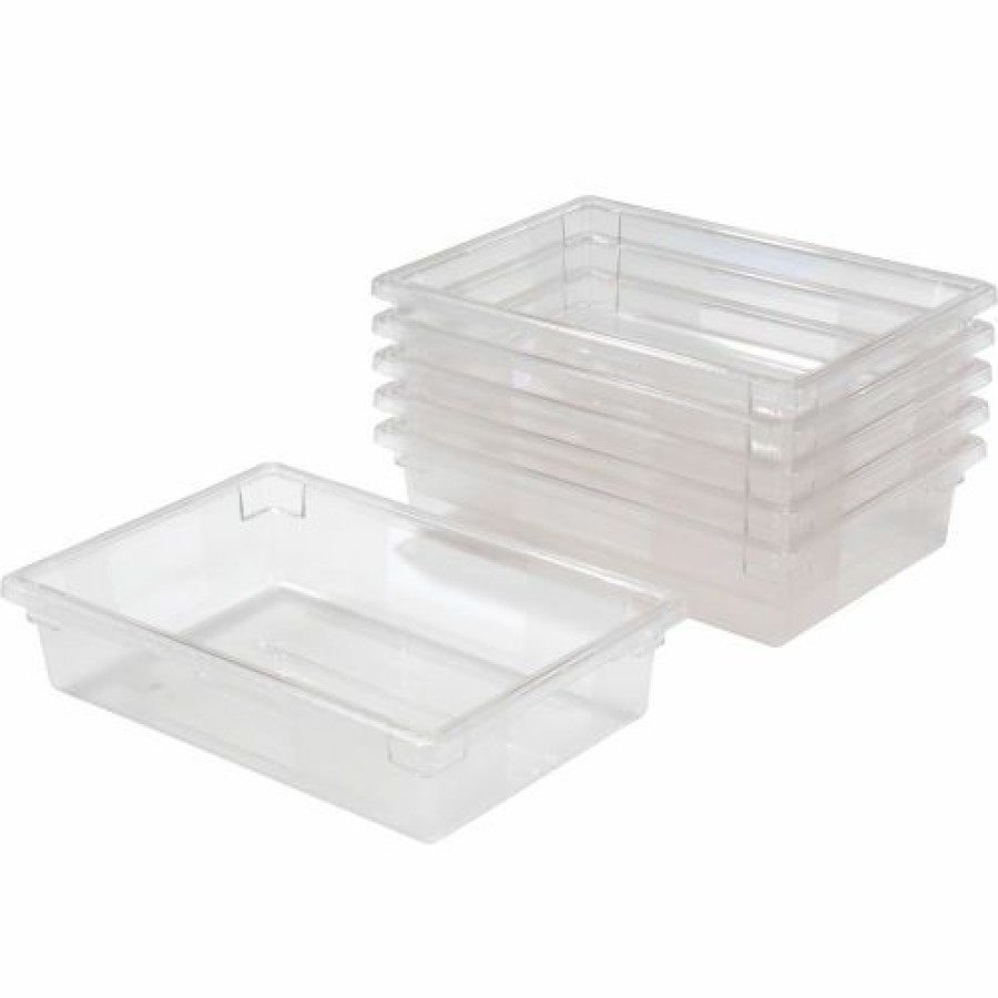 Containers & Organizers * | Rubbermaid 3308-00 Clear Plastic Box 8.5 Gallon 18 X 26 X 6 Pkg Qty 6