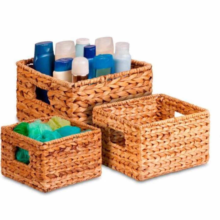 Containers & Organizers * | Honey-Can-Do 3 Pieces Nesting Banana Leaf Tote Baskets Pkg Qty 2