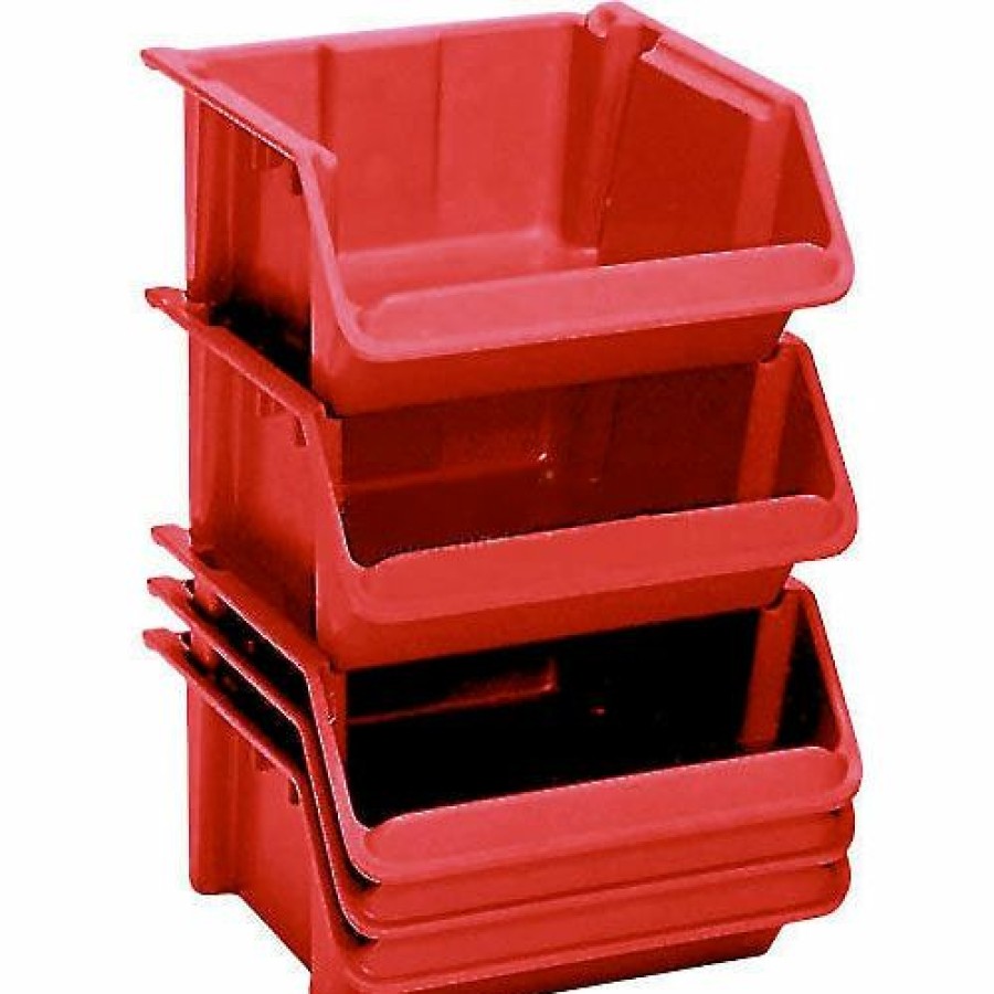 Containers & Organizers * | Lewisbins Fiberglass Stack & Nest Hopper Bin, 16-1/2"W X 24"D X 8"H, Red Pkg Qty 5