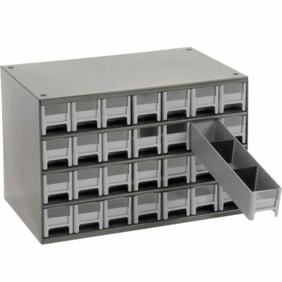 Containers & Organizers * | Akro-Mils Steel Small Parts Storage Cabinet 19228 17"W X 11"D X 11"H W/ 28 Gray Drawers