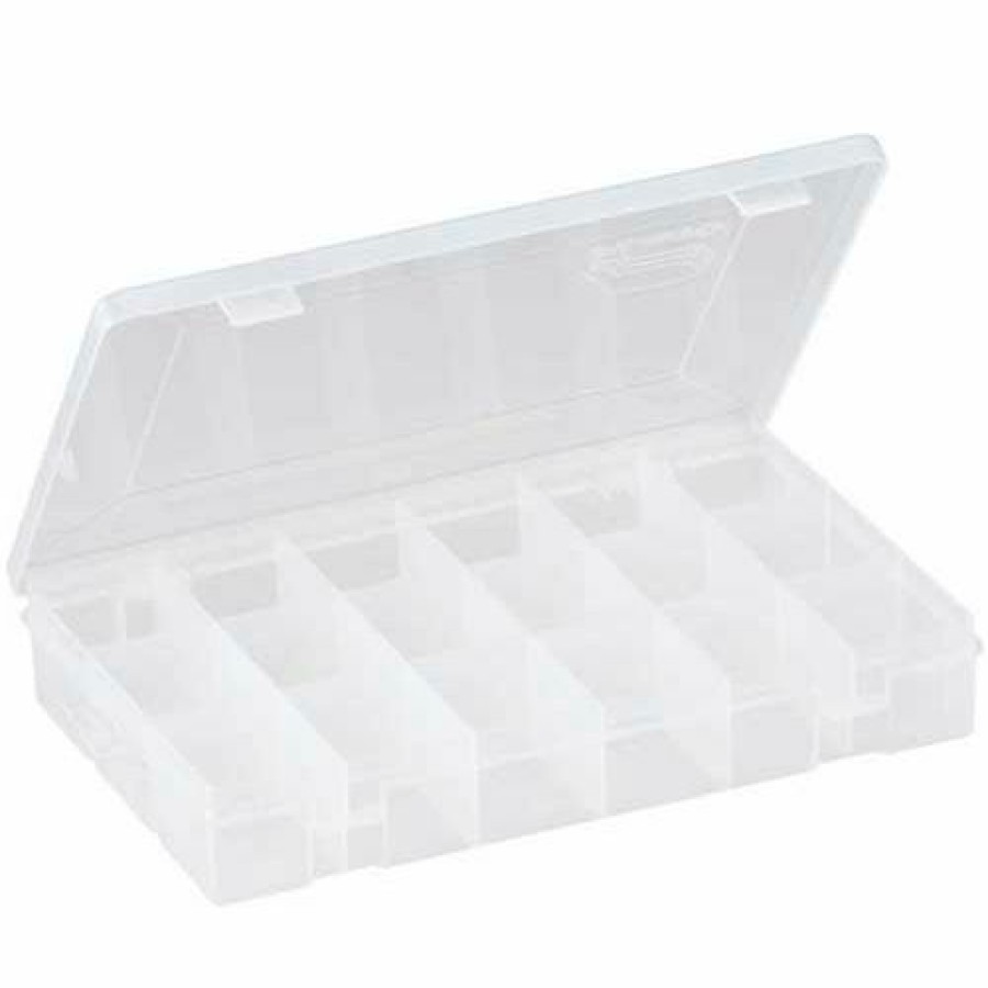 Containers & Organizers * | Plano Molding Plano Stowaway 18 Fixed Compartment Box, 11"L X 7-1/4"W X 1-3/4"H, Clear Pkg Qty 6