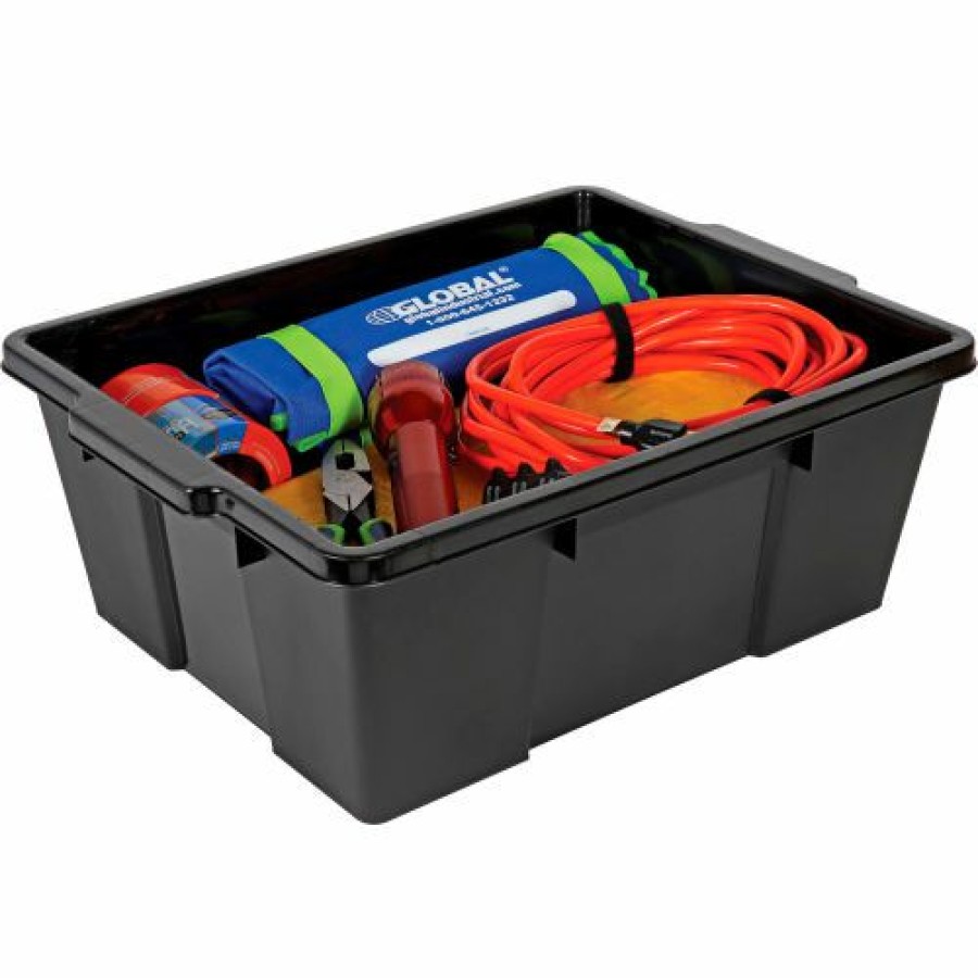 Containers & Organizers * | Quantum Storage Systems Quantum Heavy-Duty Latch Container Lc191507-Bk 21"L X 15-7/8"W X 7-3/4"H Black Pkg Qty 6